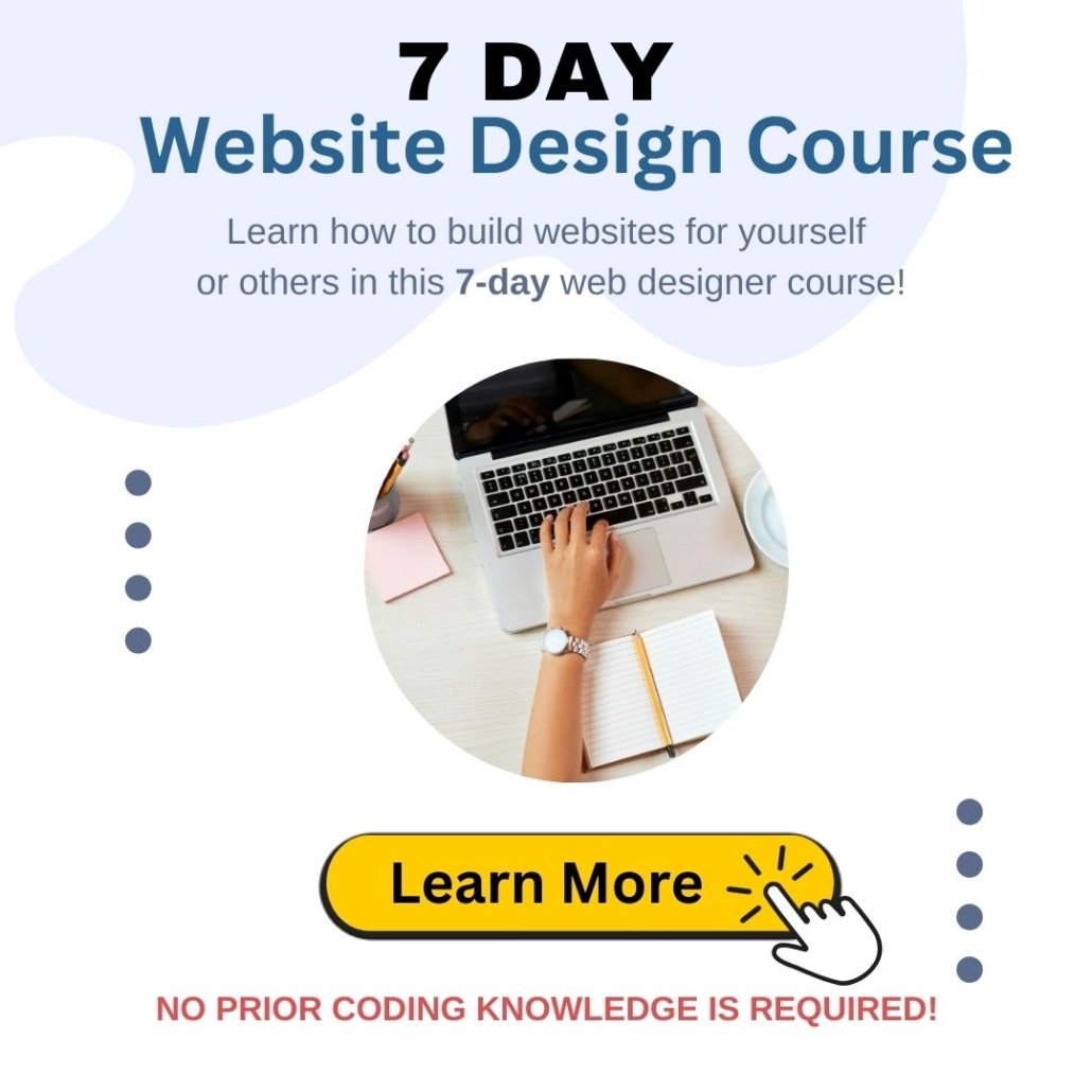7 Day Website Designer course...